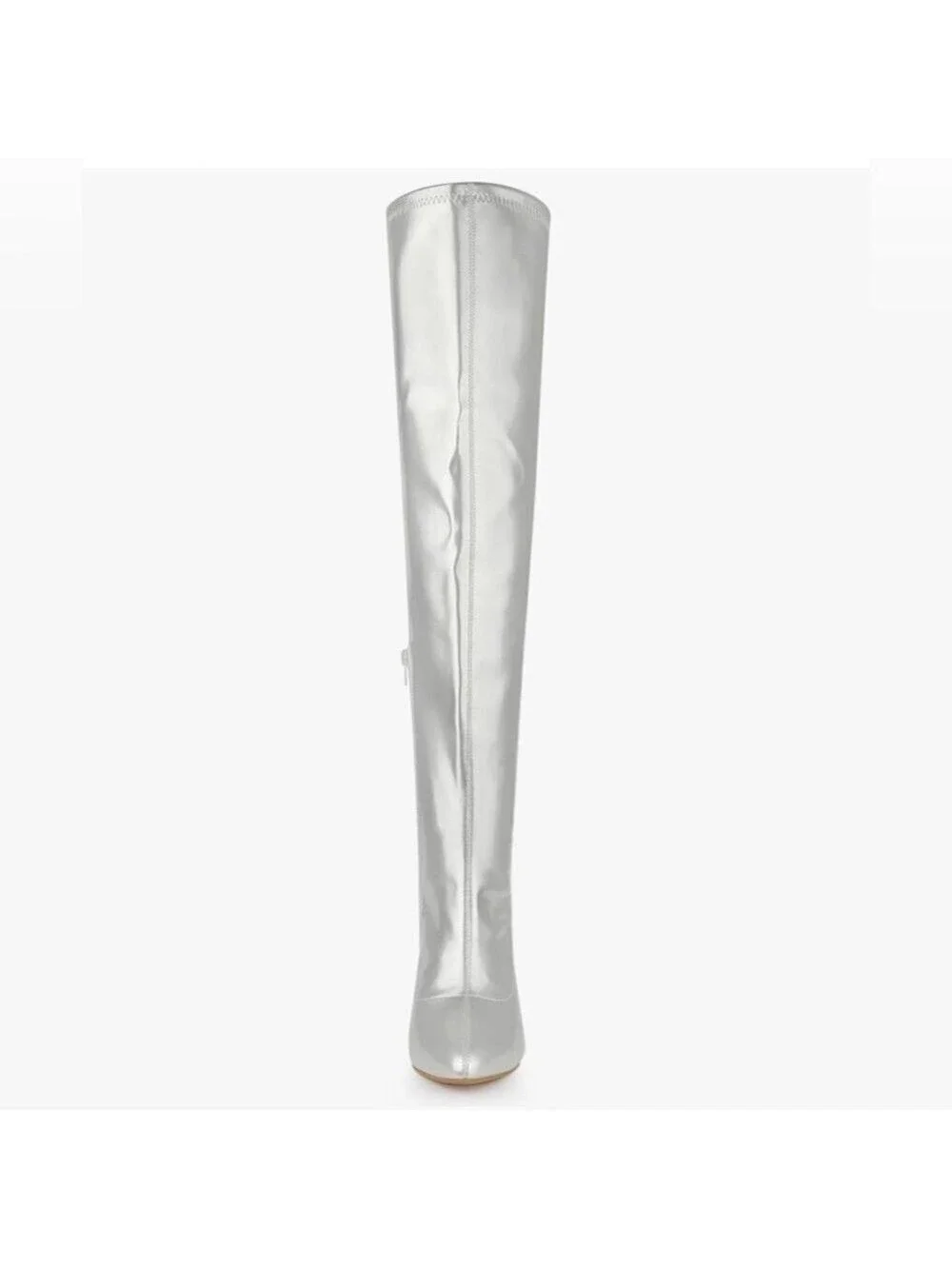 Silver Metallic Over Knee Boots Pointed Toe Size 6.5 Heel boots